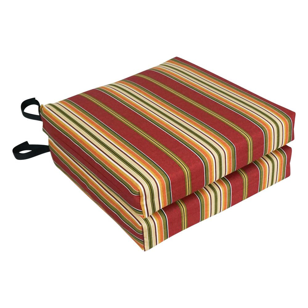 16-inch Outdoor Cushion, Kingsley Stripe Ruby. Picture 1