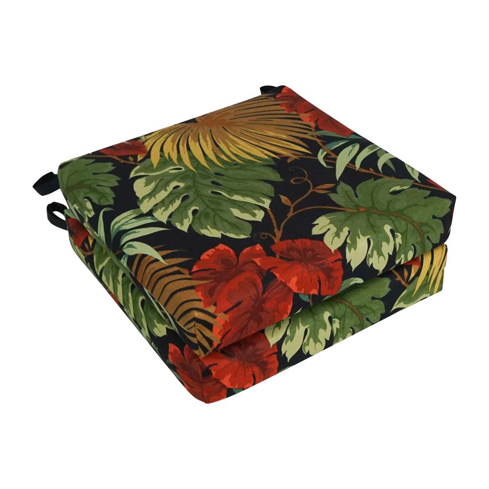 16-inch Outdoor Cushion, Tropique Raven (set of 2). Picture 1