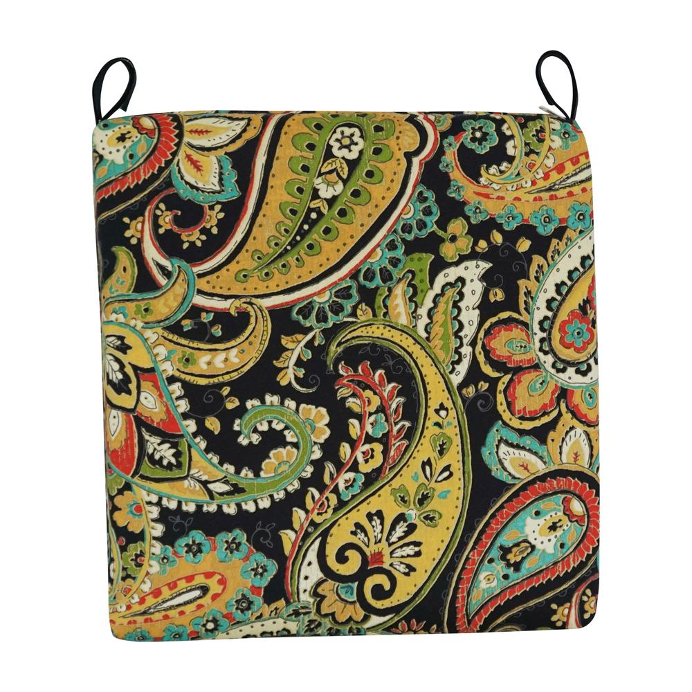 16-inch Outdoor Cushion, Hadia Franco Noir. Picture 2