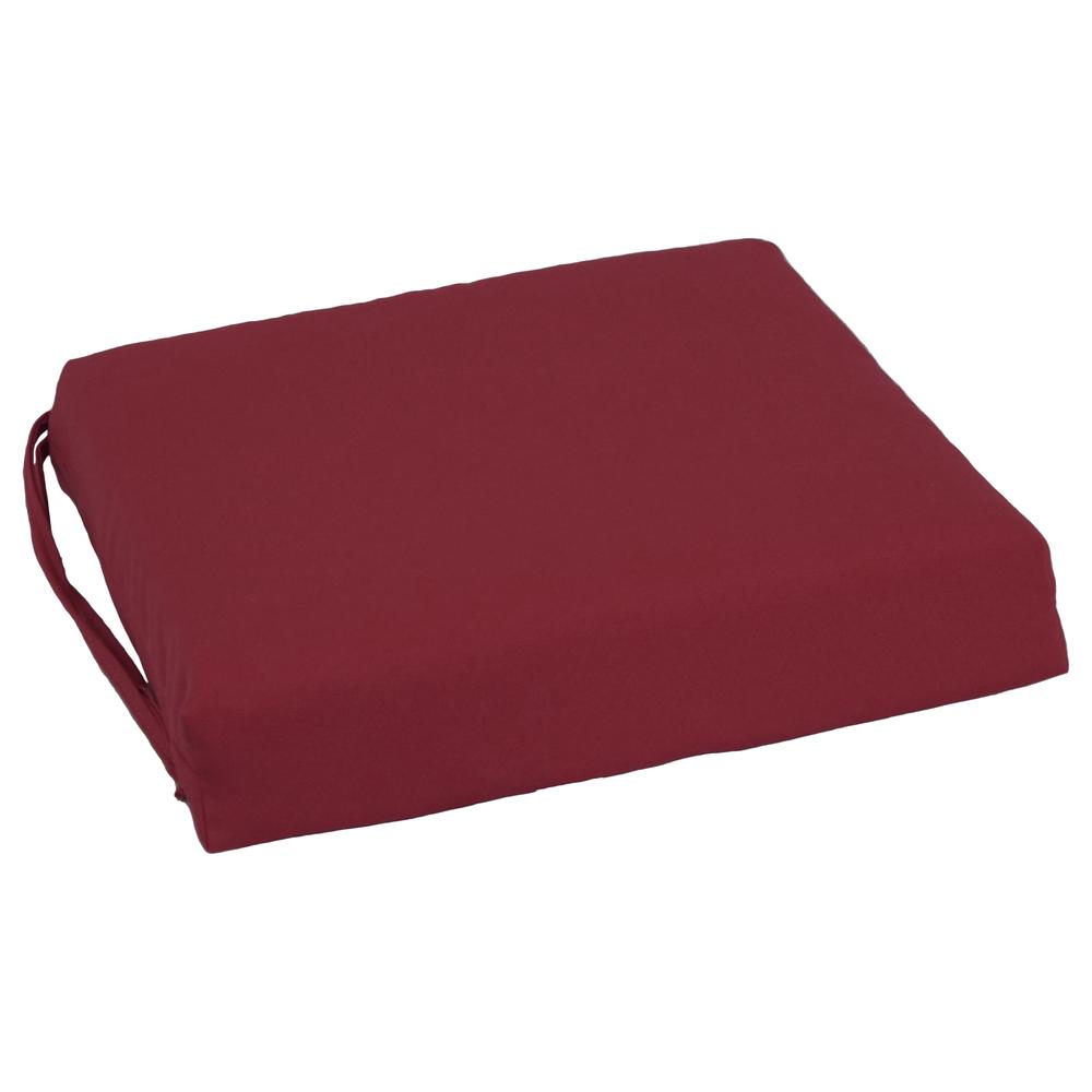 Blazing Needles Indoor 16" x 16" Twill  Chair Cushion, Burgundy. Picture 3