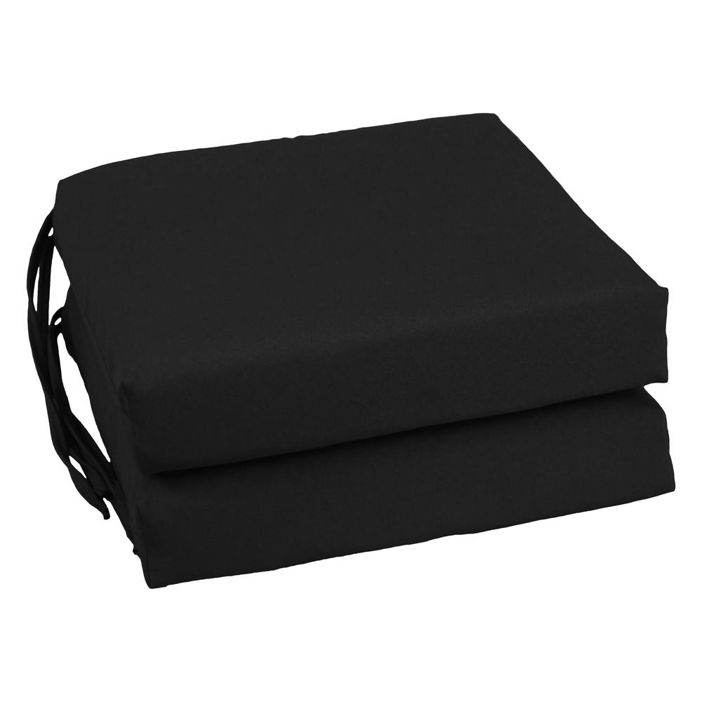 Blazing Needles Indoor 16" x 16" Twill  Chair Cushion, Black. Picture 1
