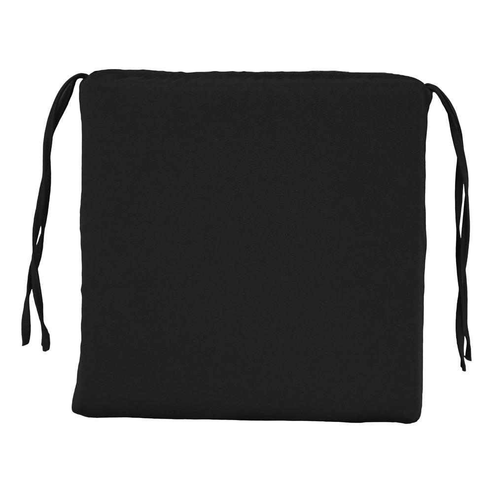 Blazing Needles Indoor 16" x 16" Twill  Chair Cushion, Black. Picture 2
