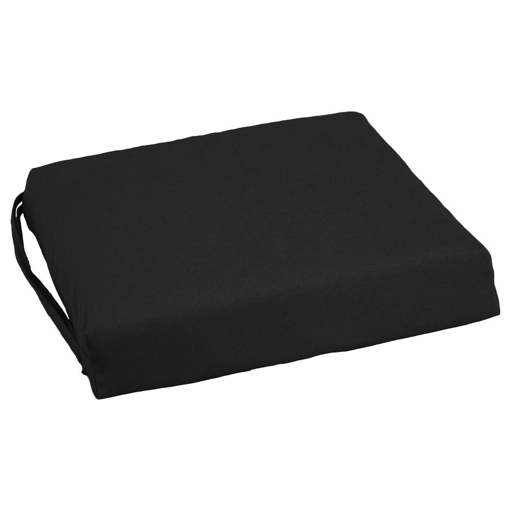 Blazing Needles Indoor 16" x 16" Twill  Chair Cushion, Black. Picture 3