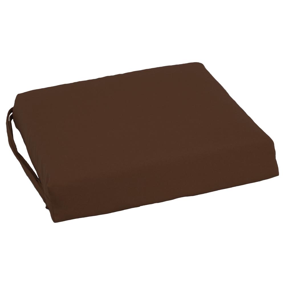 Blazing Needles Indoor 16" x 16" Twill  Chair Cushion, Chocolate. Picture 3