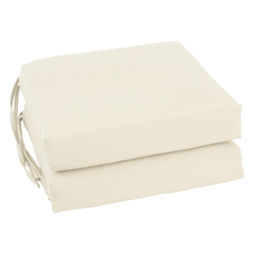 Blazing Needles Indoor 16" x 16" Twill  Chair Cushion, Natural. Picture 1