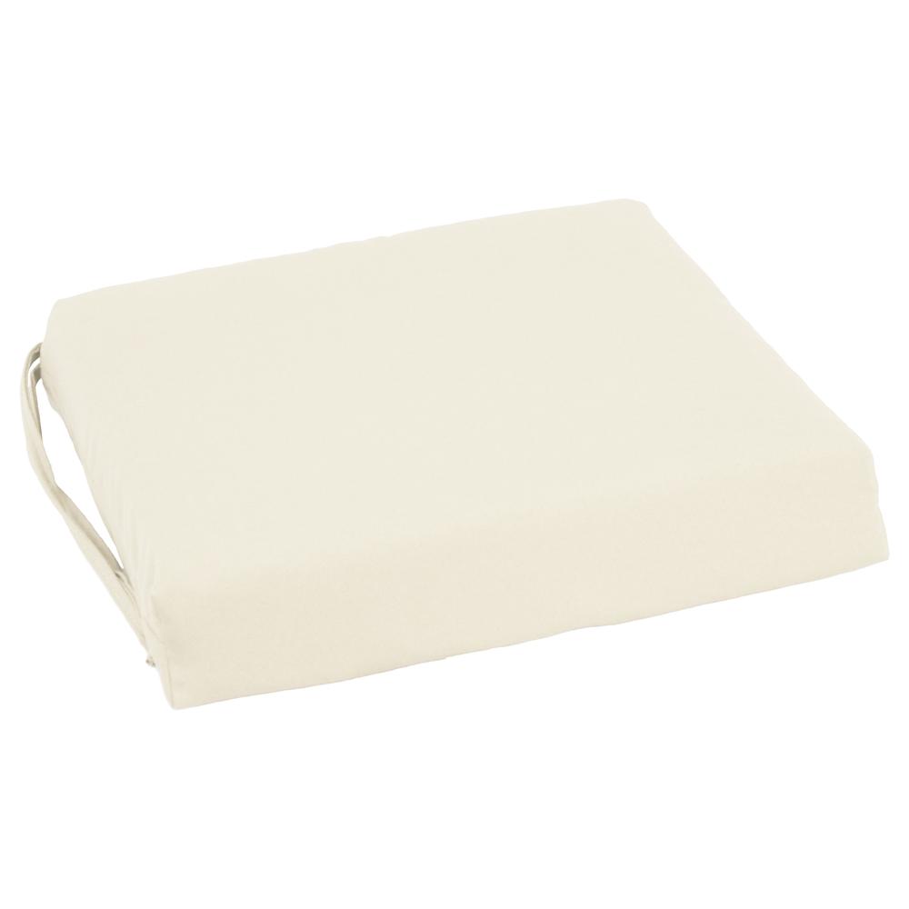 Blazing Needles Indoor 16" x 16" Twill  Chair Cushion, Natural. Picture 3