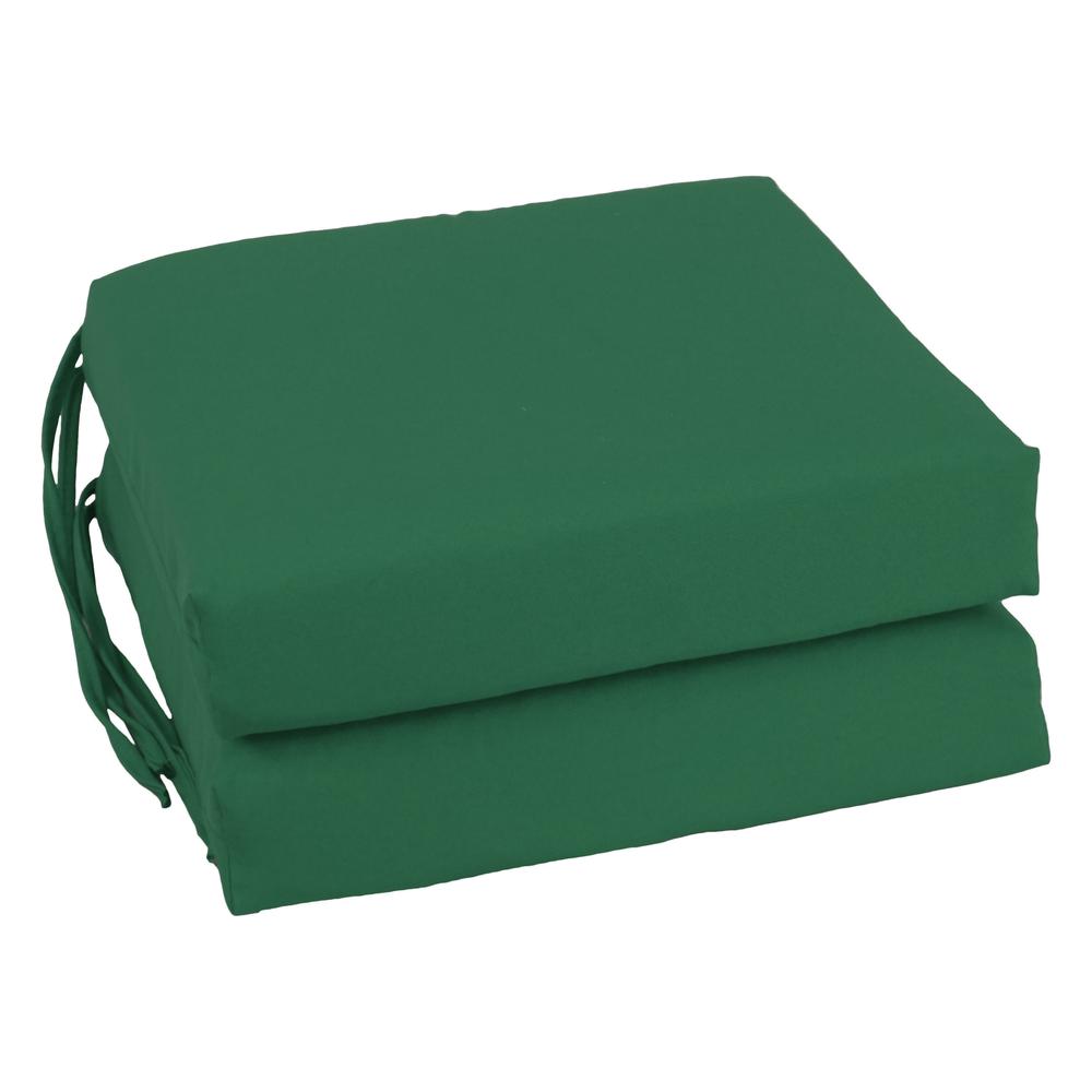 Blazing Needles Indoor 16" x 16" Twill  Chair Cushion, Forest Green. Picture 1