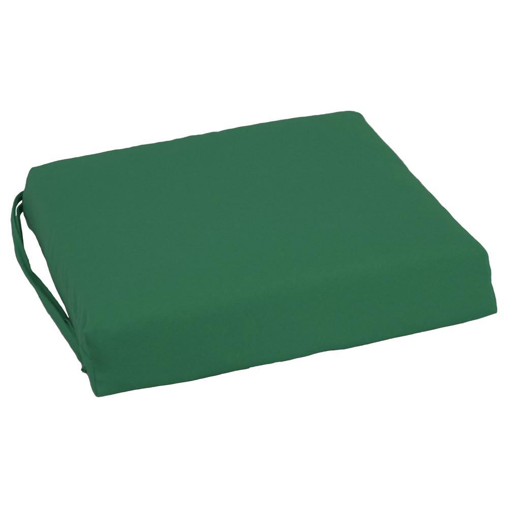 Blazing Needles Indoor 16" x 16" Twill  Chair Cushion, Forest Green. Picture 3