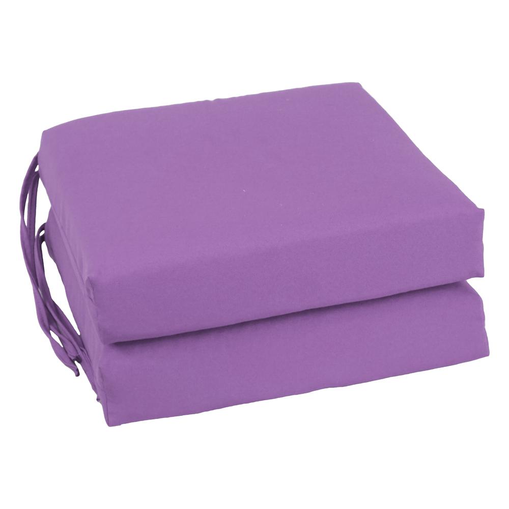 Blazing Needles Indoor 16" x 16" Twill  Chair Cushion, Grape. Picture 1