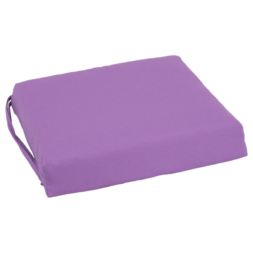 Blazing Needles Indoor 16" x 16" Twill  Chair Cushion, Grape. Picture 3
