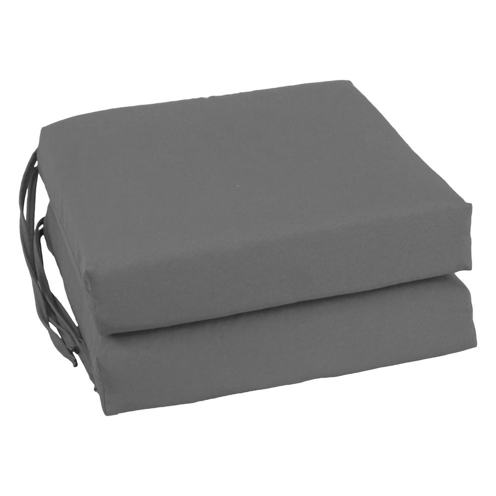 Blazing Needles Indoor 16" x 16" Twill  Chair Cushion, Steel Grey. Picture 1