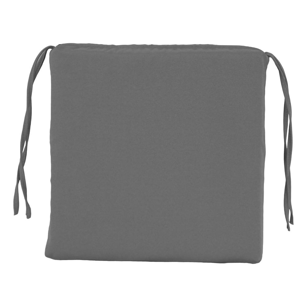 Blazing Needles Indoor 16" x 16" Twill  Chair Cushion, Steel Grey. Picture 2