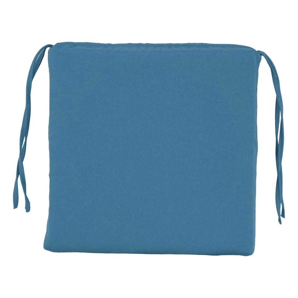 Blazing Needles Indoor 16" x 16" Twill  Chair Cushion, Indigo. Picture 2