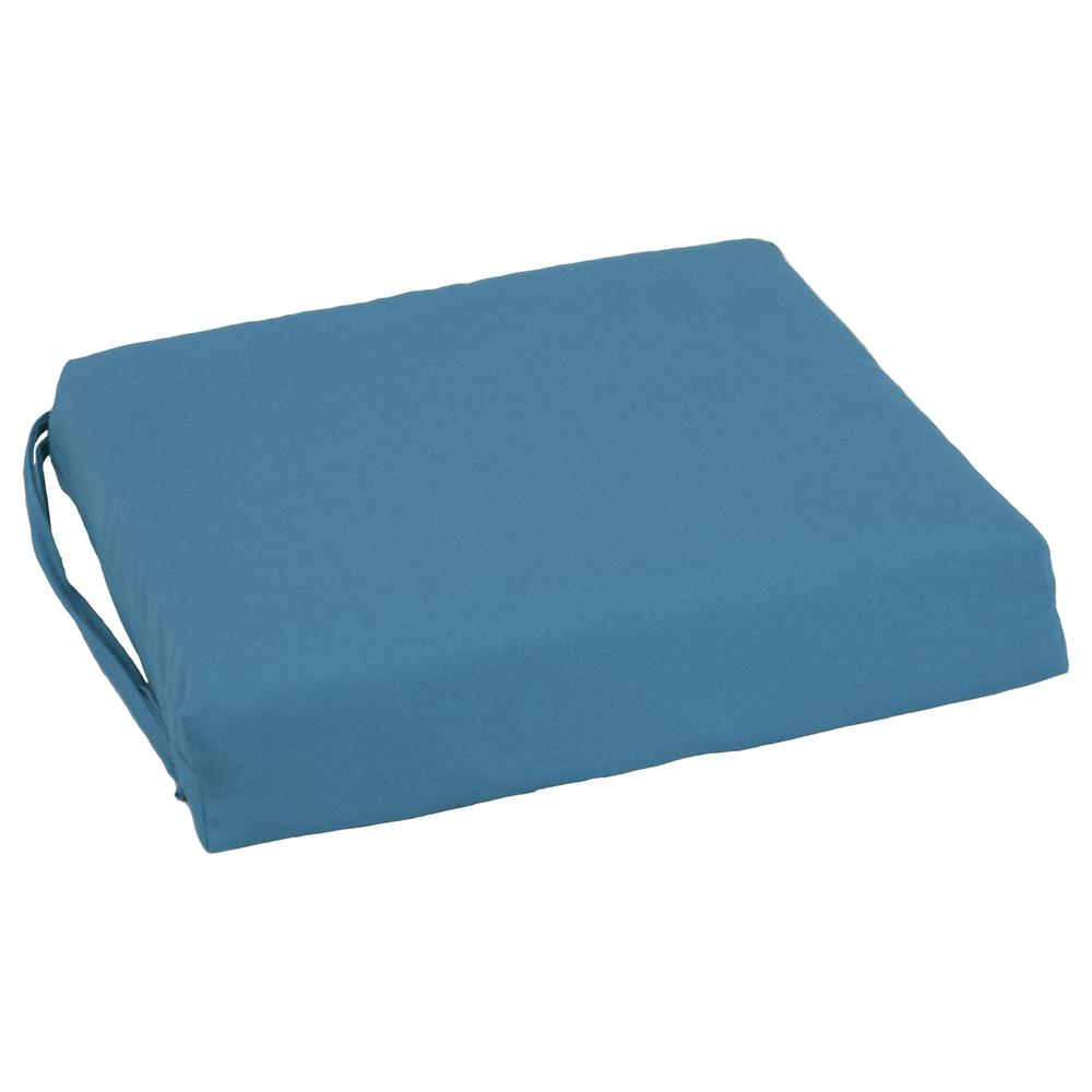 Blazing Needles Indoor 16" x 16" Twill  Chair Cushion, Indigo. Picture 3
