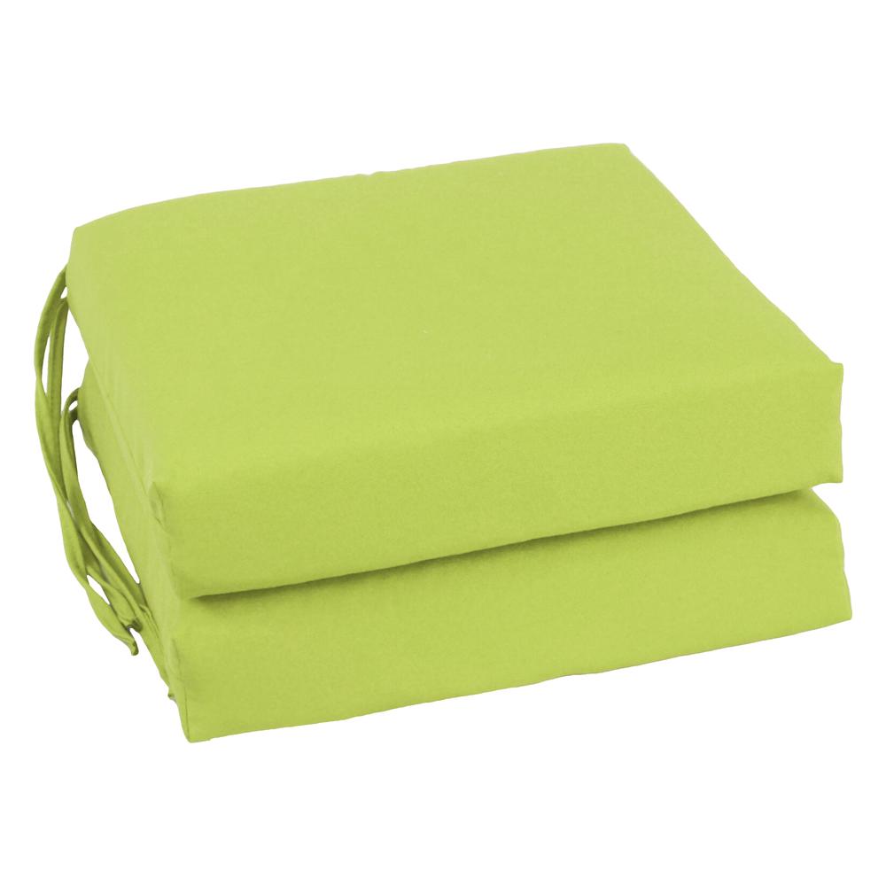 Blazing Needles Indoor 16" x 16" Twill  Chair Cushion, Mojito Lime. Picture 1