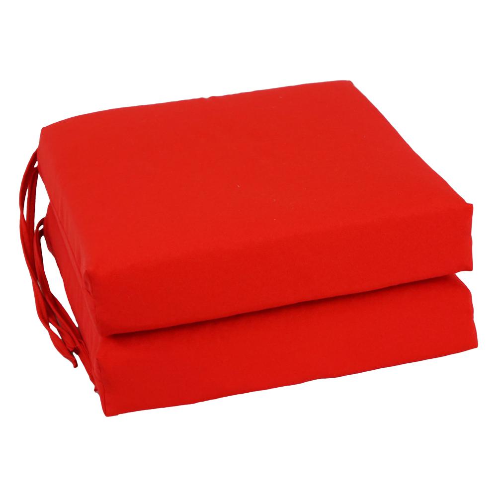 Blazing Needles Indoor 16" x 16" Twill  Chair Cushion, Red. Picture 1