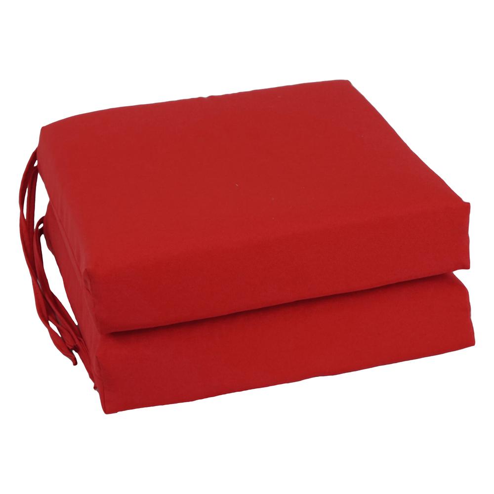 Blazing Needles Indoor 16" x 16" Twill  Chair Cushion, Ruby Red. Picture 1