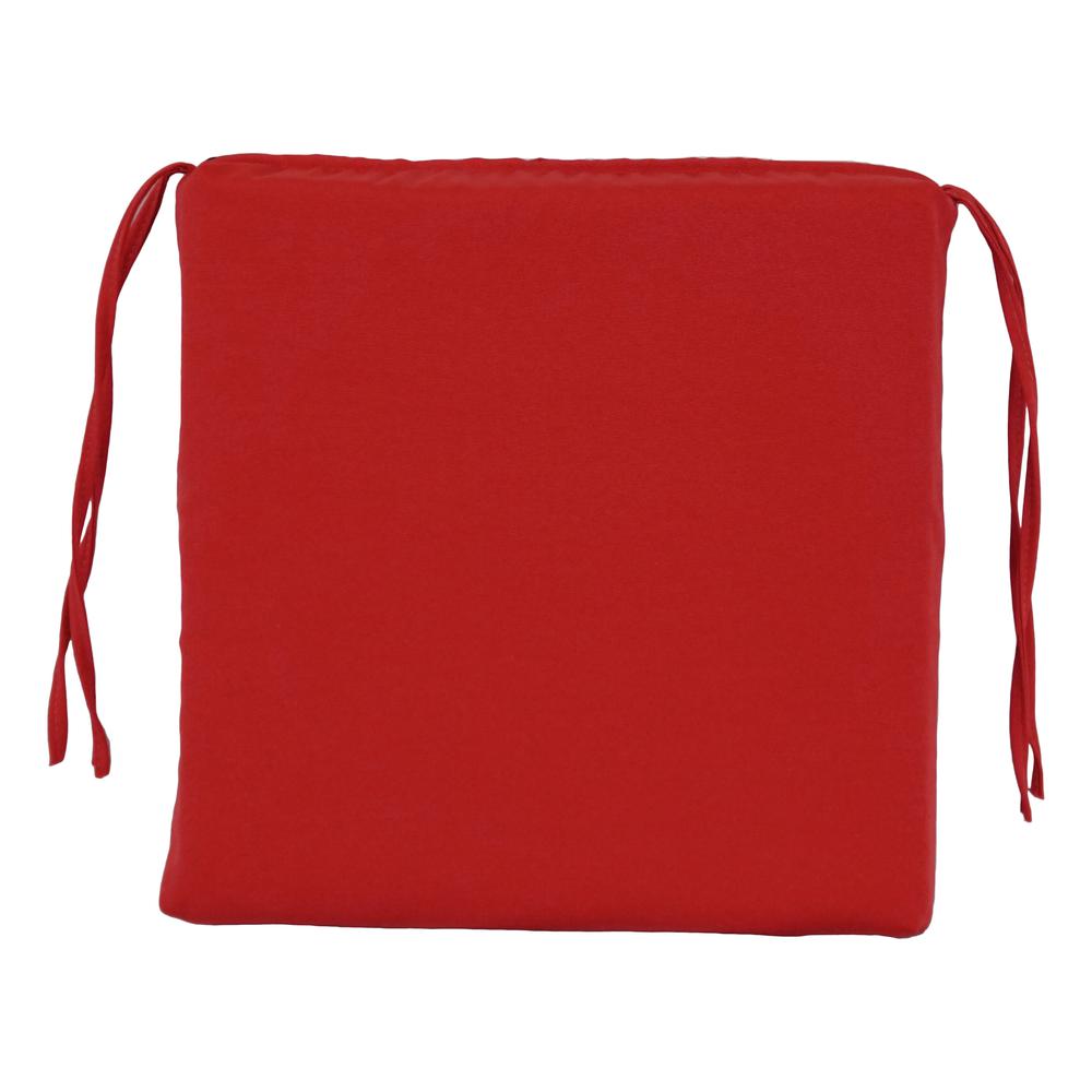 Blazing Needles Indoor 16" x 16" Twill  Chair Cushion, Ruby Red. Picture 2