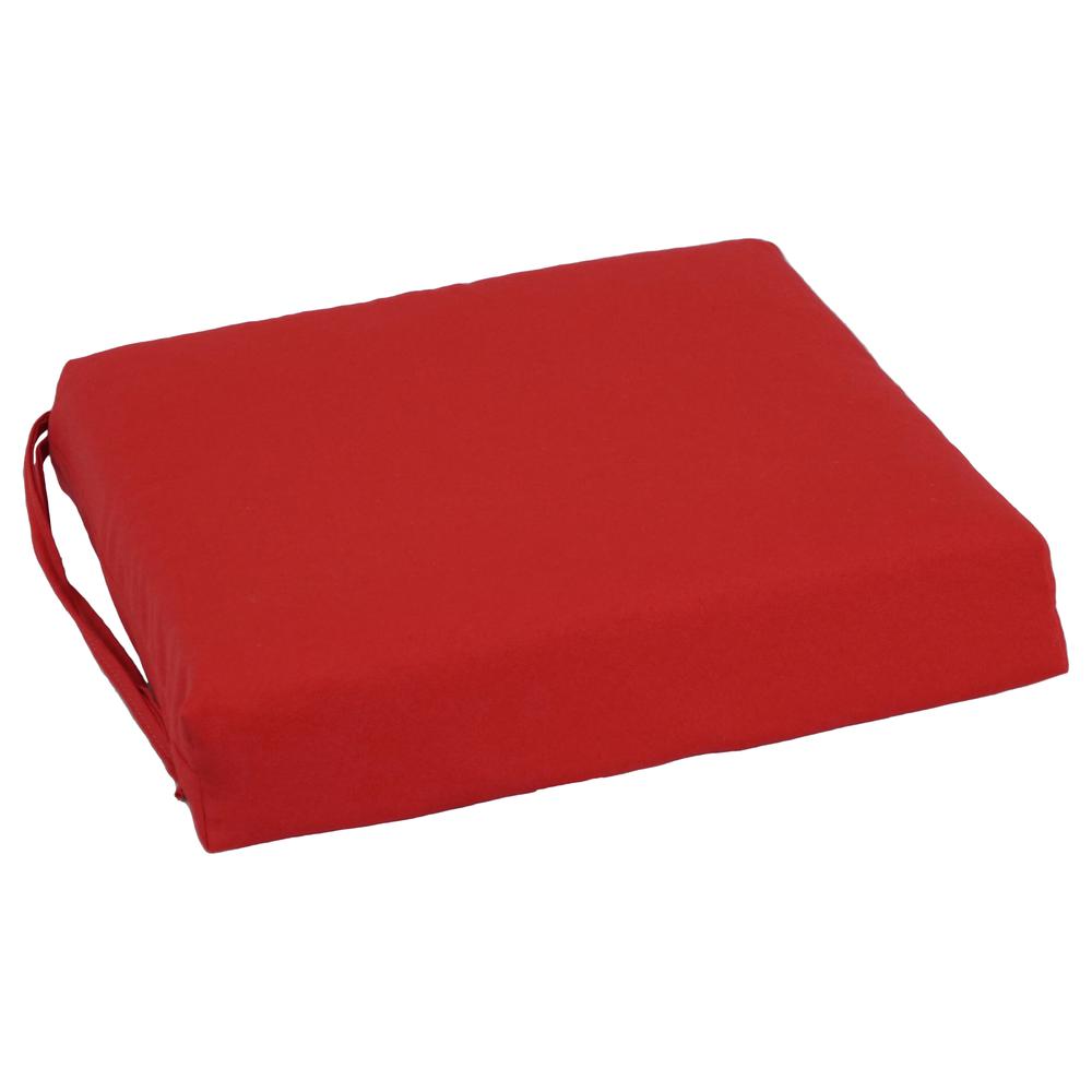 Blazing Needles Indoor 16" x 16" Twill  Chair Cushion, Ruby Red. Picture 3