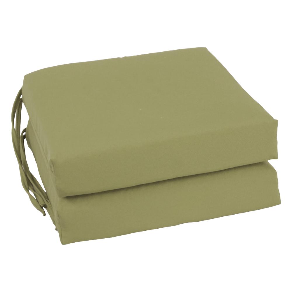Blazing Needles Indoor 16" x 16" Twill  Chair Cushion, Sage. Picture 1