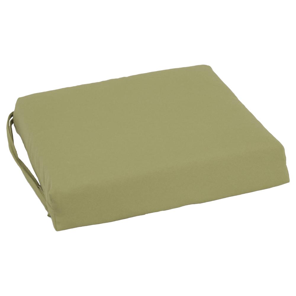 Blazing Needles Indoor 16" x 16" Twill  Chair Cushion, Sage. Picture 3