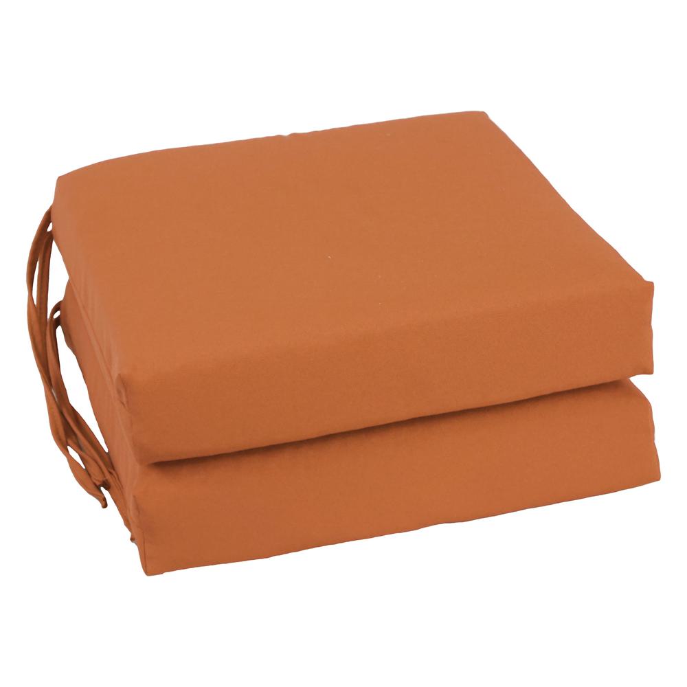 Blazing Needles Indoor 16" x 16" Twill  Chair Cushion, Spice. Picture 1