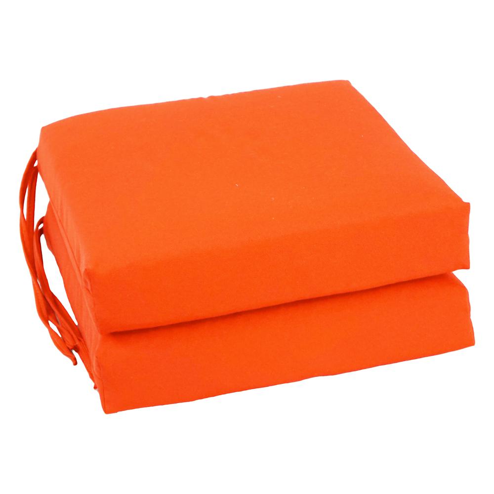 Blazing Needles Indoor 16" x 16" Twill  Chair Cushion, Tangerine Dream. Picture 1