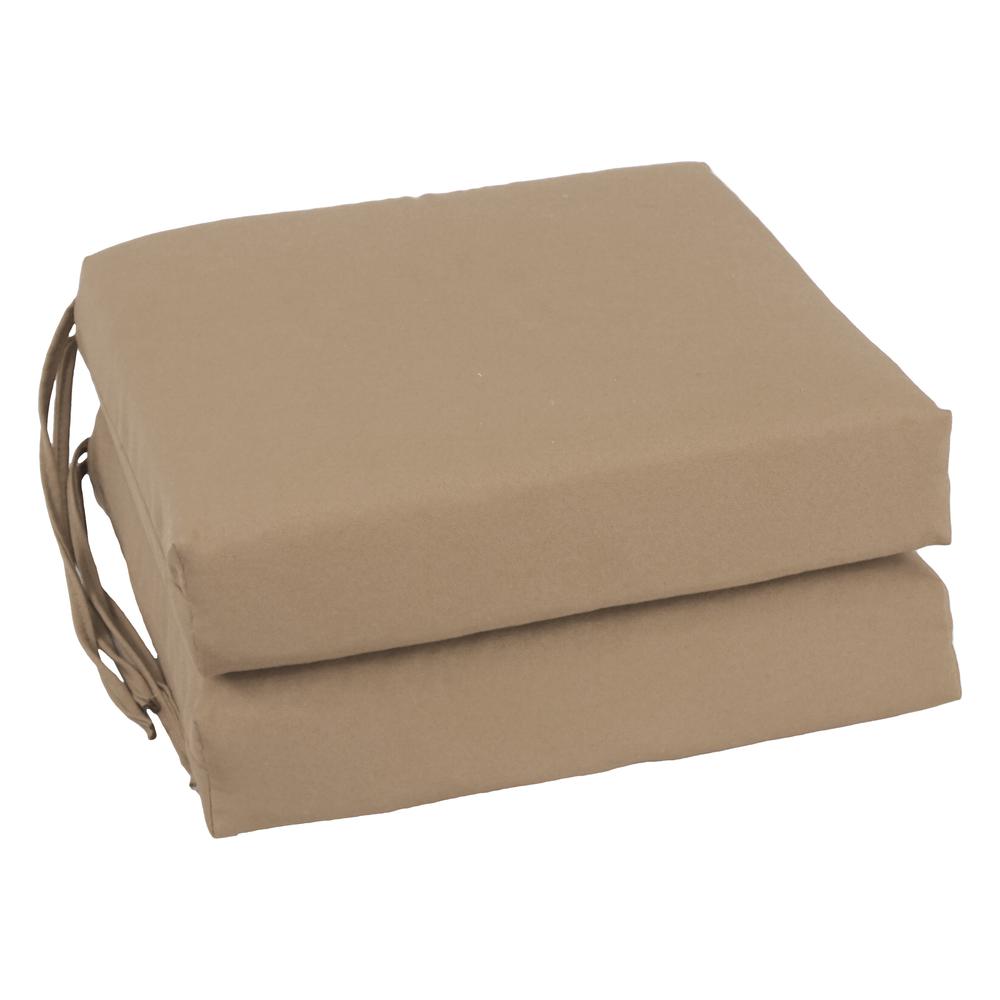 Blazing Needles Indoor 16" x 16" Twill  Chair Cushion, Toffee. Picture 1