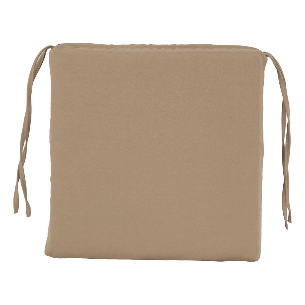 Blazing Needles Indoor 16" x 16" Twill  Chair Cushion, Toffee. Picture 2