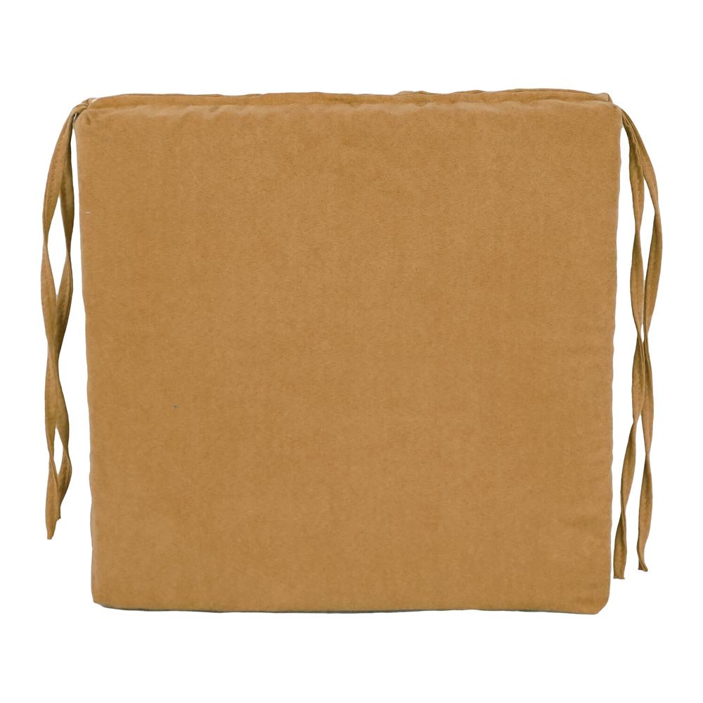 Blazing Needles Set of 4 Indoor Microsuede Chair Cushions, Camel. Picture 2