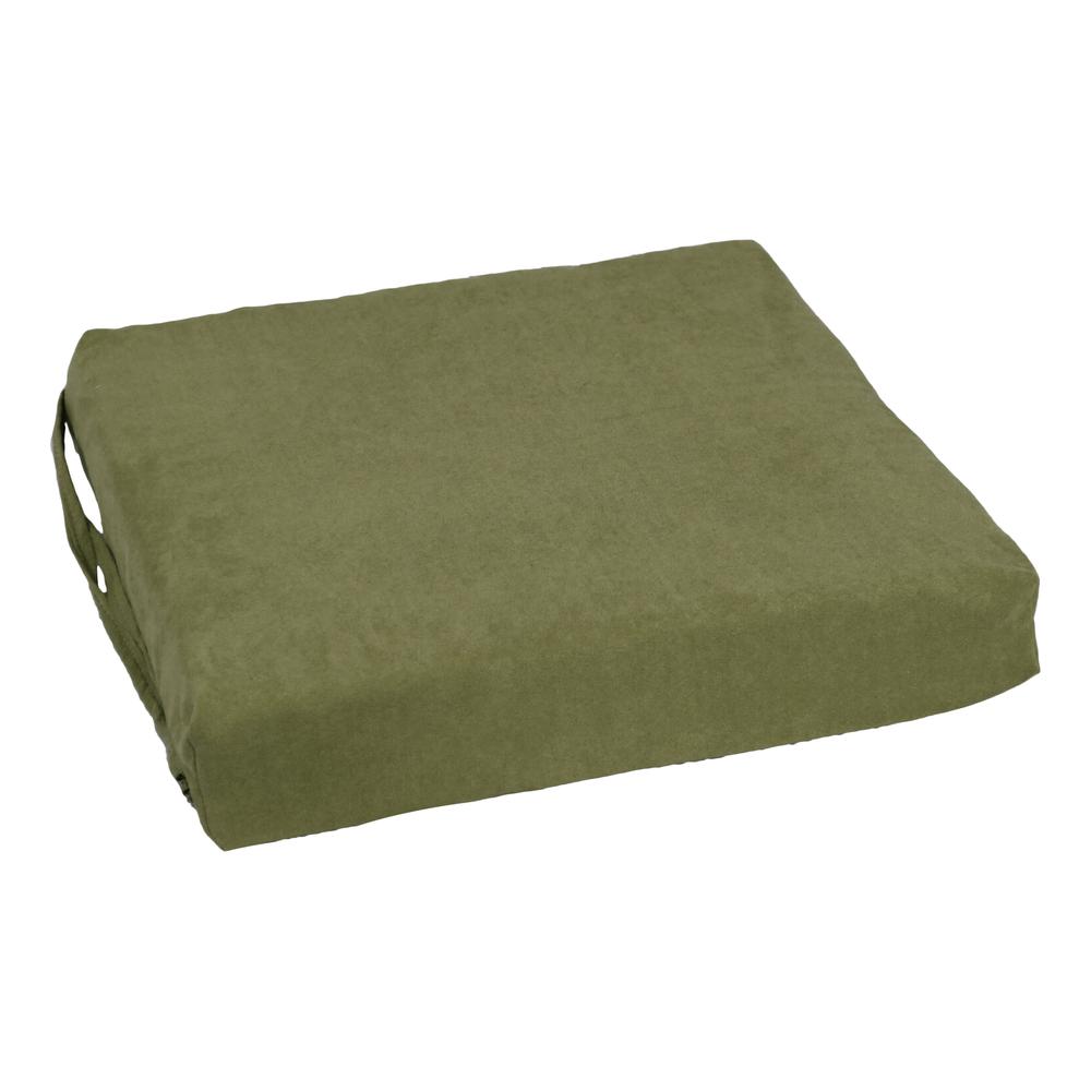 Blazing Needles Set of 4 Indoor Microsuede Chair Cushions, Hunter Green. Picture 3