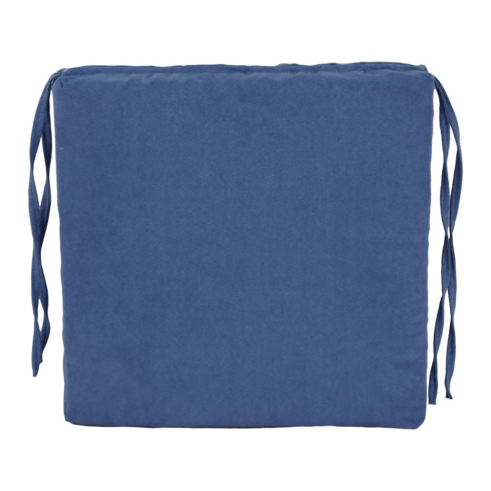 Blazing Needles Set of 4 Indoor Microsuede Chair Cushions, Indigo. Picture 2