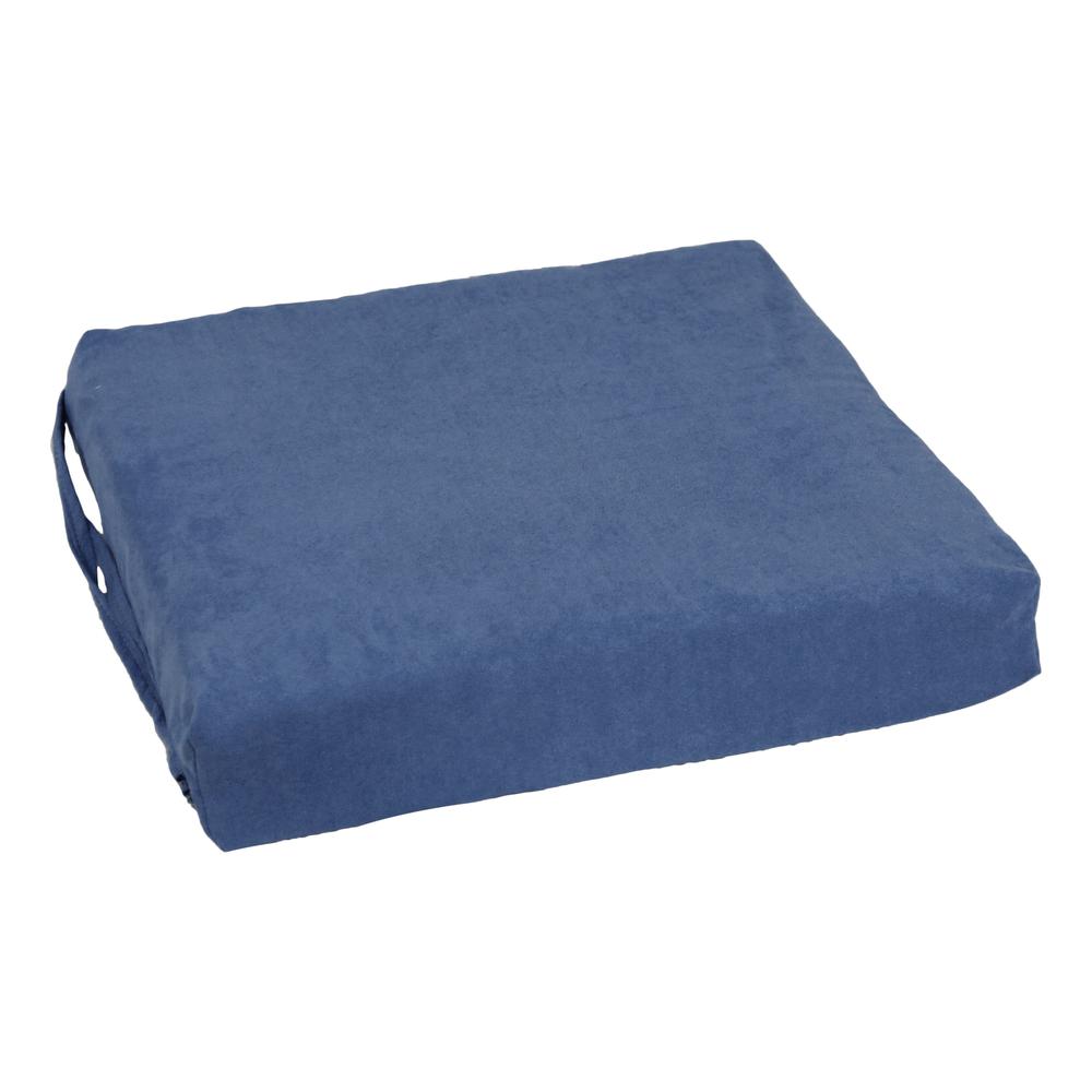 Blazing Needles Set of 4 Indoor Microsuede Chair Cushions, Indigo. Picture 3