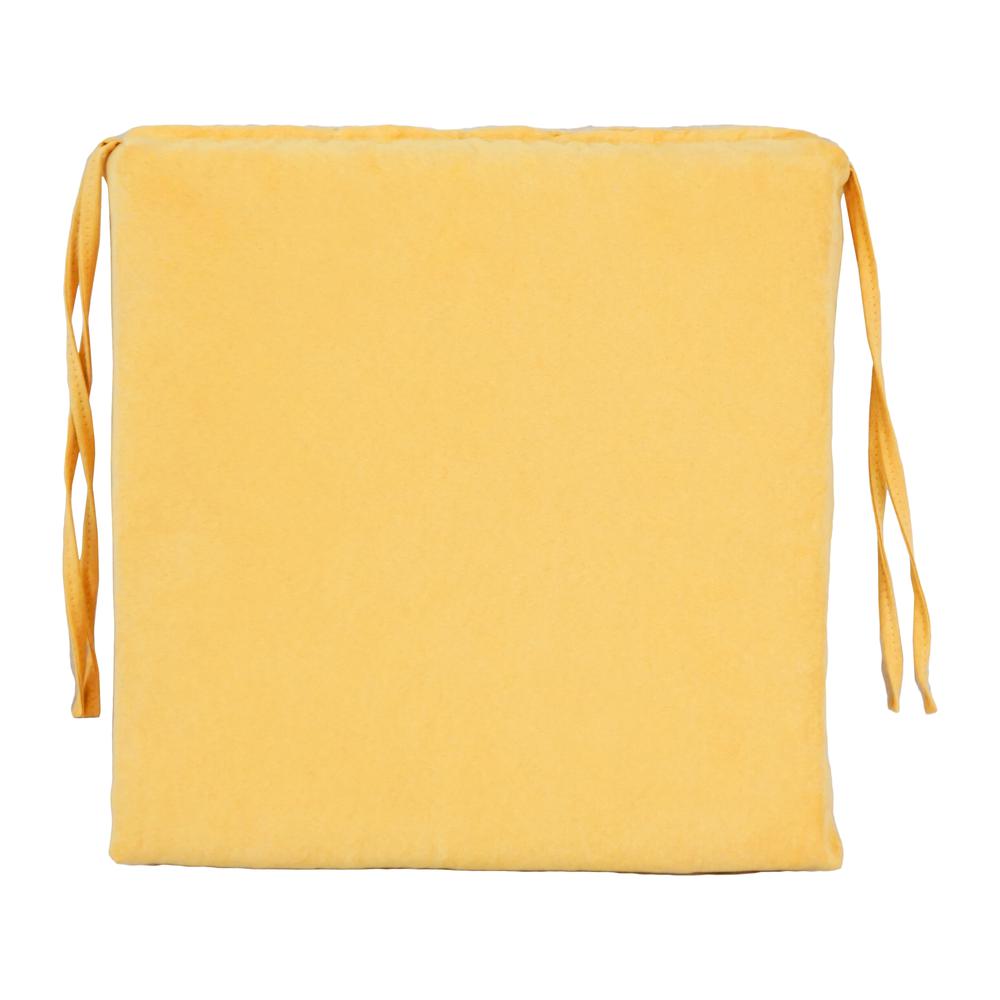 Blazing Needles Set of 4 Indoor Microsuede Chair Cushions, Lemon. Picture 2