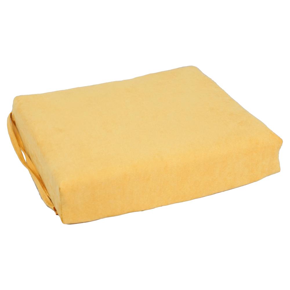 Blazing Needles Set of 4 Indoor Microsuede Chair Cushions, Lemon. Picture 3
