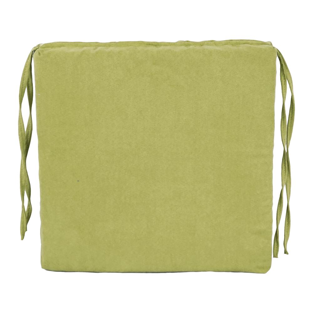 Blazing Needles Set of 4 Indoor Microsuede Chair Cushions, Sage Green. Picture 2