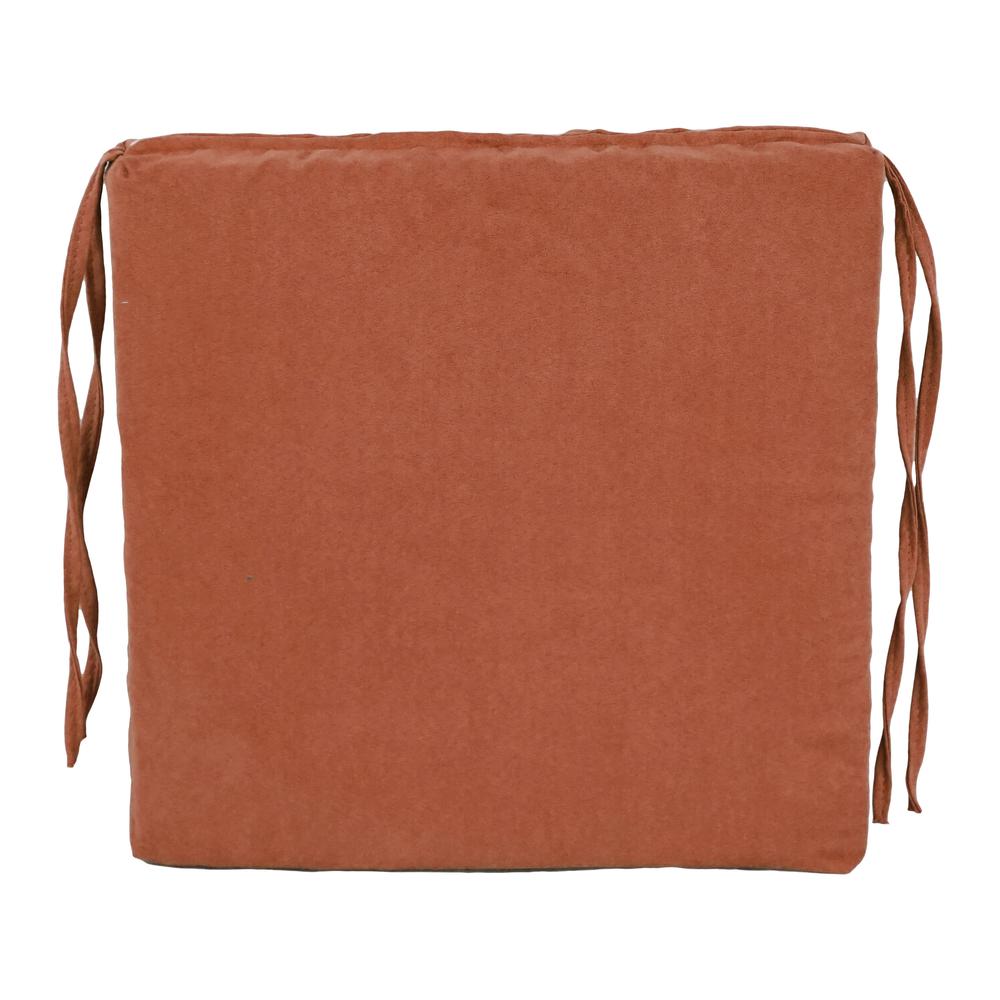 Blazing Needles Set of 4 Indoor Microsuede Chair Cushions, Spice. Picture 2