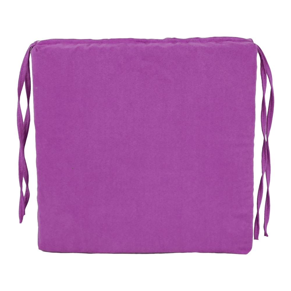 Blazing Needles Set of 4 Indoor Microsuede Chair Cushions, Ultra Violet. Picture 2