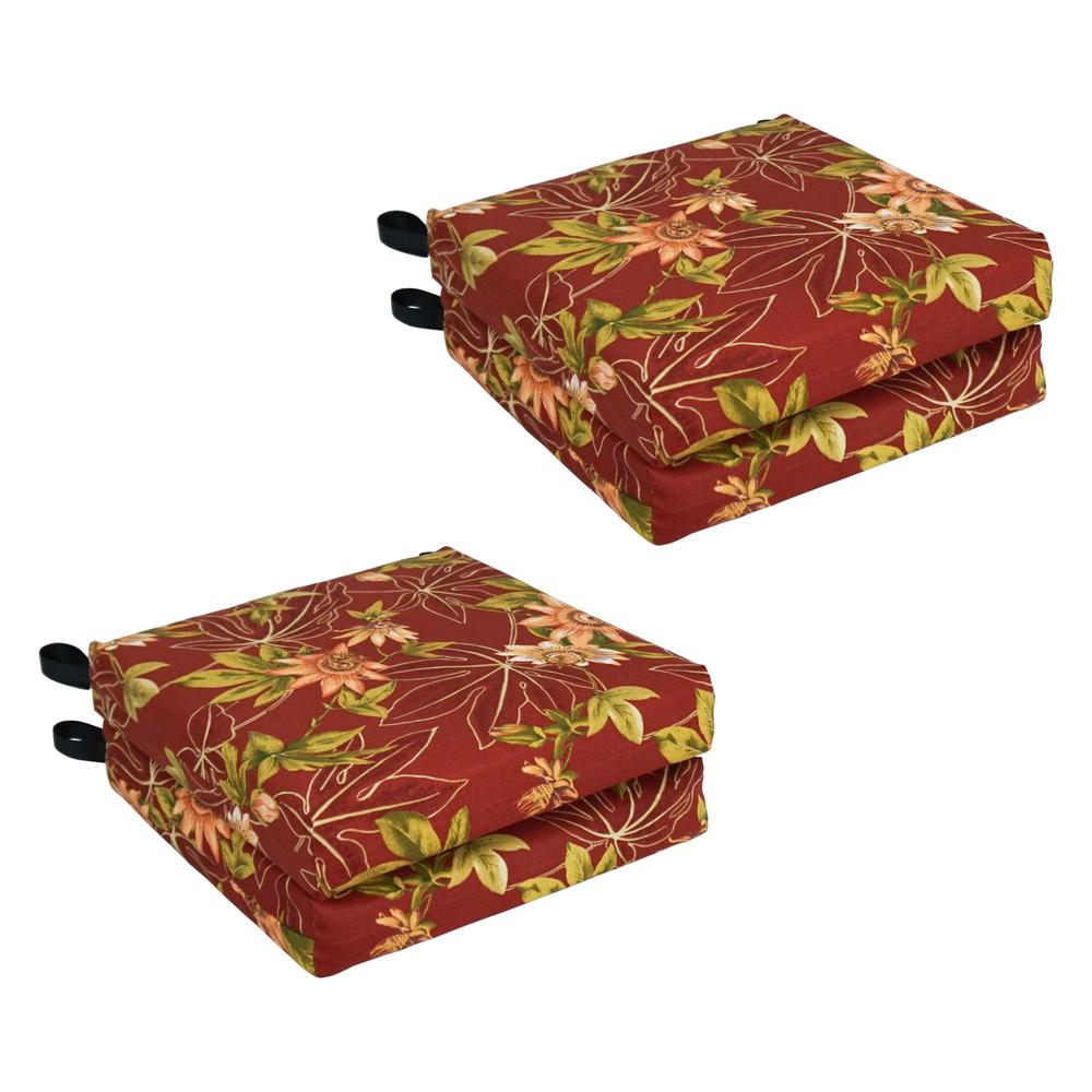 Set of 4 Outdoor Chair Cushions, Passion Ruby. Picture 1
