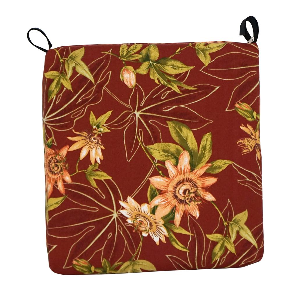 Set of 4 Outdoor Chair Cushions, Passion Ruby. Picture 2