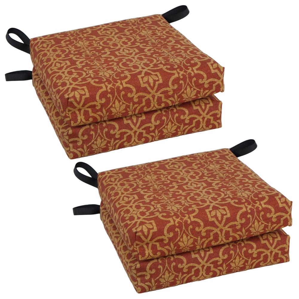 Set of 4 Outdoor Chair Cushions, Vanya Paprika. Picture 1