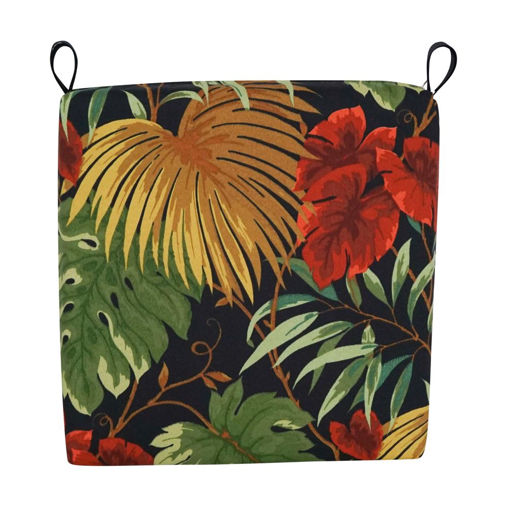 Set of 4 Outdoor Chair Cushions, Tropique Raven. Picture 2