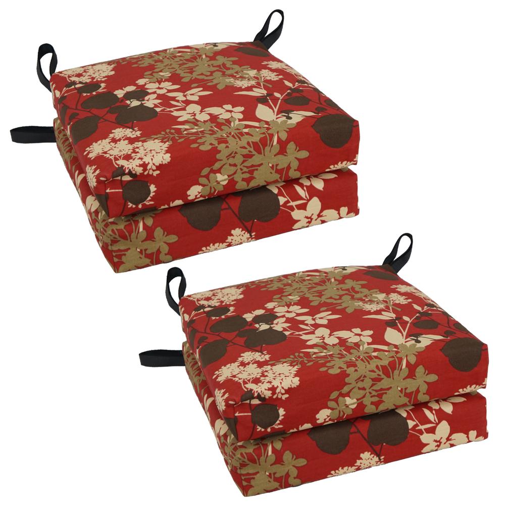 Set of 4 Outdoor Chair Cushions, Montfleuri Sangria. Picture 1