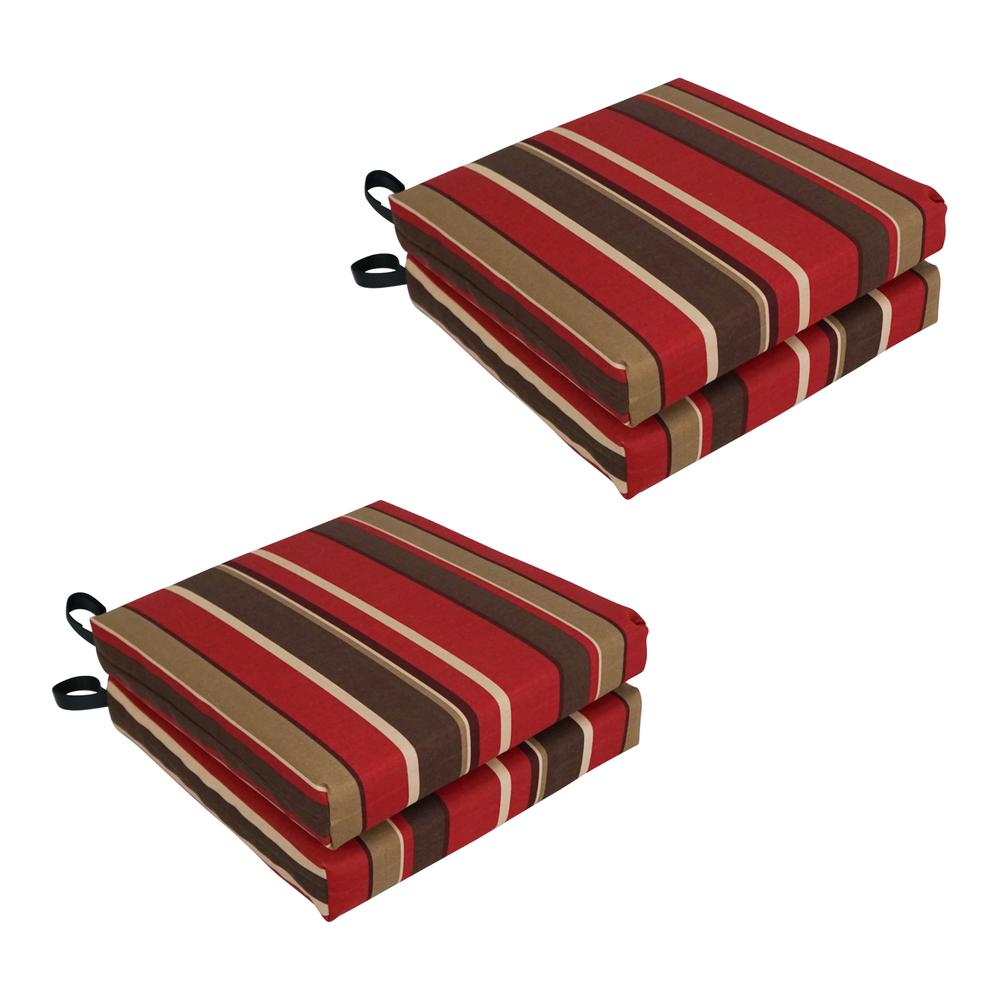 Set of 4 Outdoor Chair Cushions, Montserrat Sangria. Picture 1