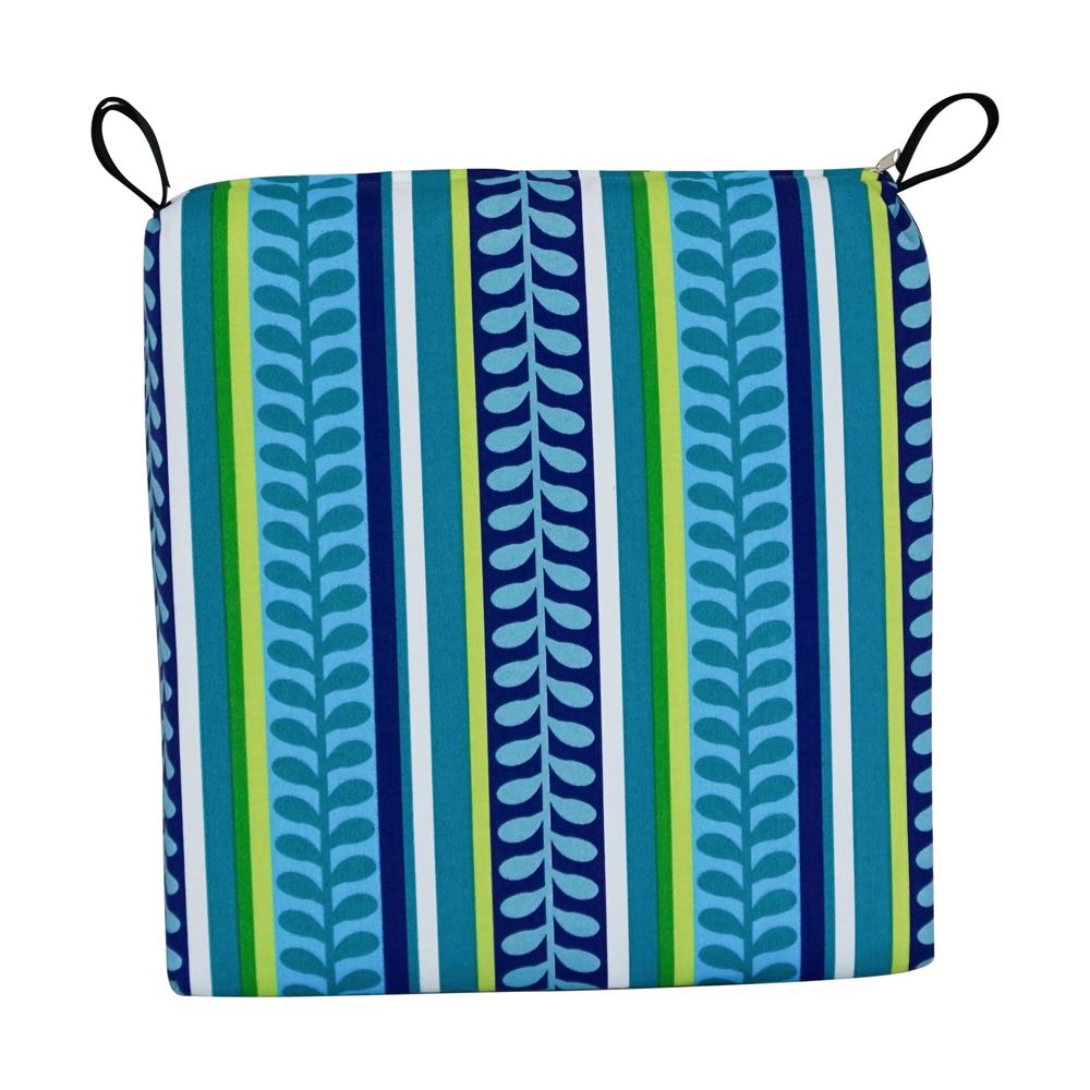 Set of 4 Outdoor Chair Cushions, Pike Azure. Picture 2
