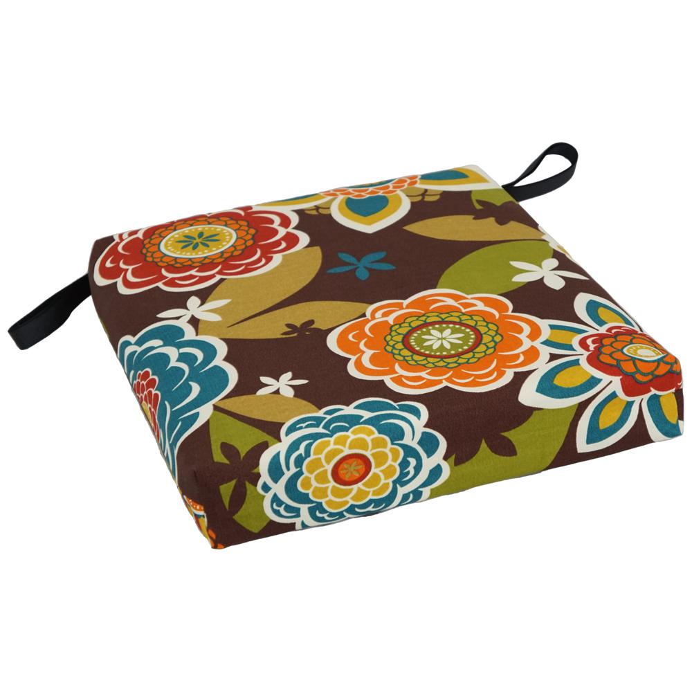 Set of 4 Outdoor Chair Cushions, Annie Chocolate. Picture 3