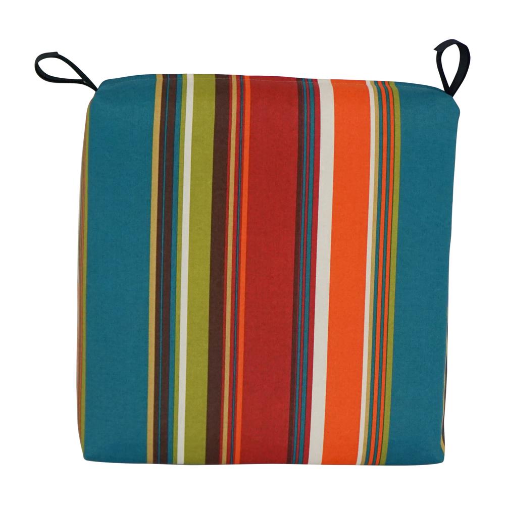 Set of 4 Outdoor Chair Cushions, Westport Teal. Picture 2