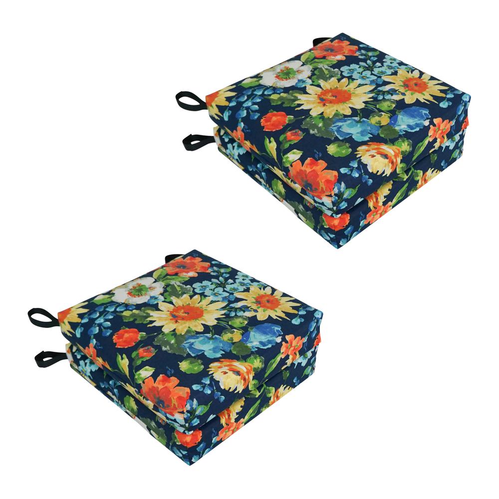 Set of 4 Outdoor Chair Cushions, Alfinia Fresco Caspian. Picture 1