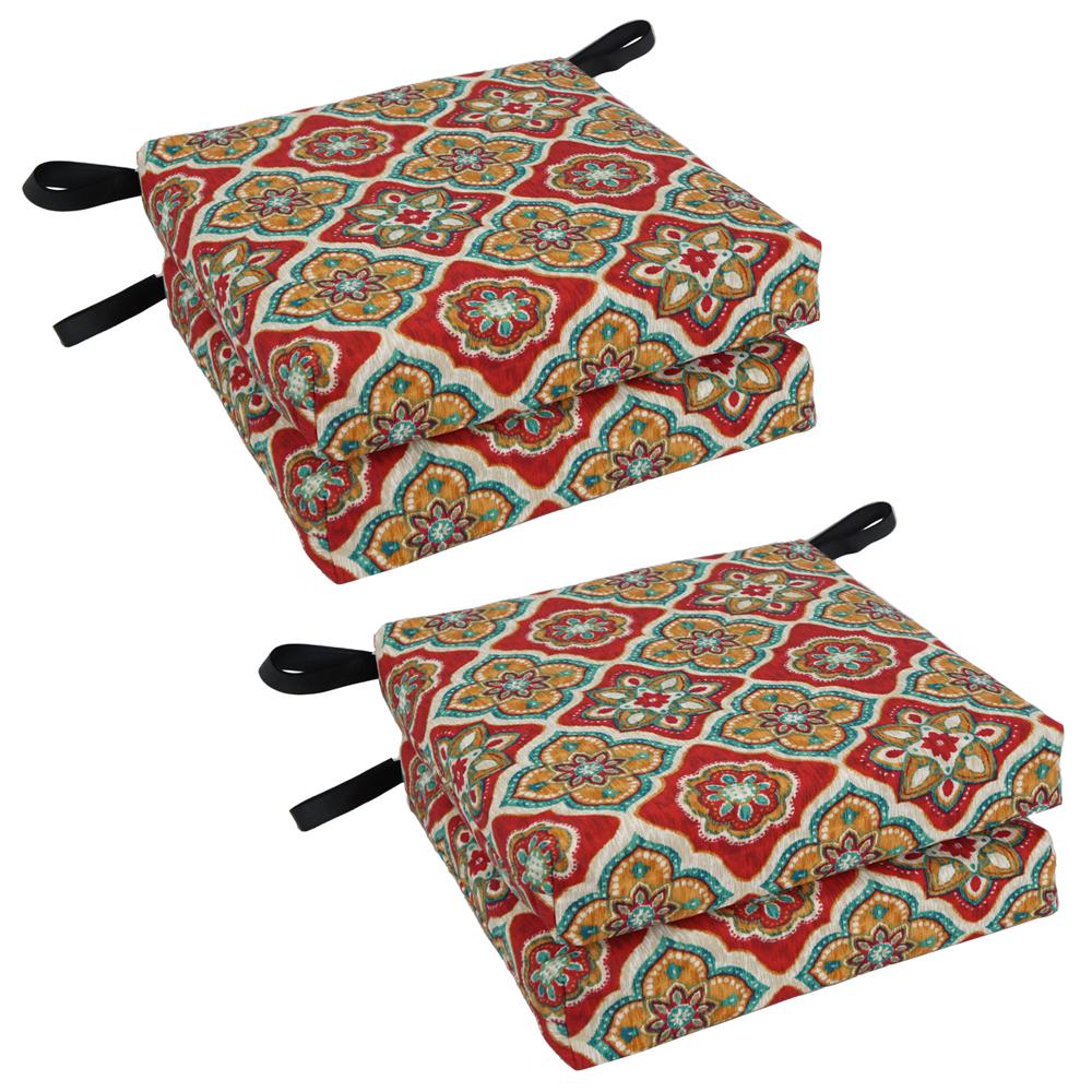 Set of 4 Outdoor Chair Cushions, Adonis Jewel. Picture 1
