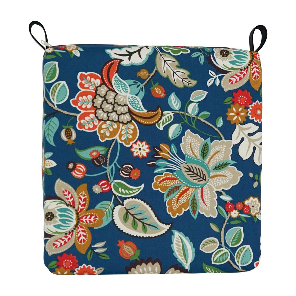 Set of 4 Outdoor Chair Cushions, Telfair Peacock. Picture 2
